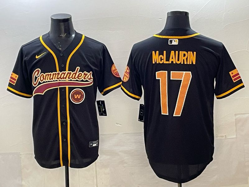 Men 2025 Nike Washington Commanders #17 Mclaurin Black 3th generation Joint Name Limited NFL Jersey 009->washington commanders->NFL Jersey